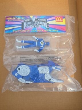 Vintage 1995 McDonalds Happy Meal Mighty Morphin Power Rangers Blue Figure